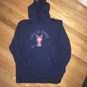 Life is Good navy horse hoodie